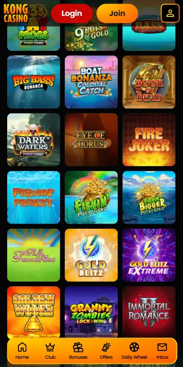 Kong Casino mobile app gaming